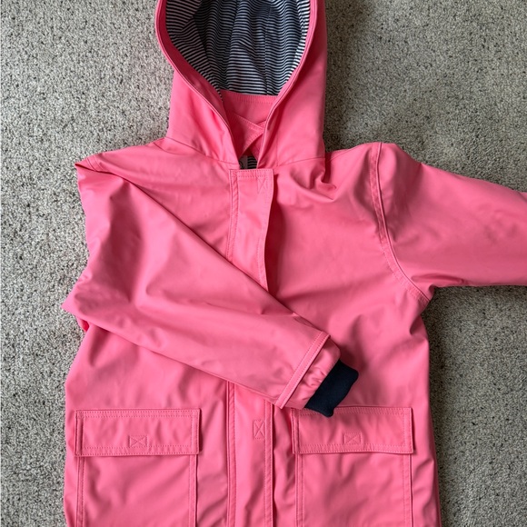 Petit Bateau Coral Pink Hooded Raincoat for Kids